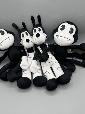 Bendy and the Ink Machine Edgar Spider & Boris Wolf Plush Lot of 4 Phatmojo 11"